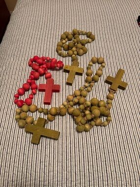 Wooden Beaded cross decor